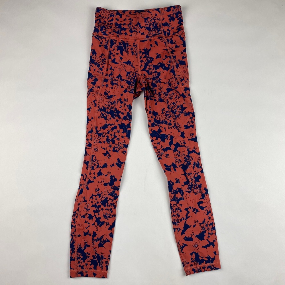Lululemon Leggings Final Lap Crop in Efflorescent Dark Canyon Onyx Blue Sz 2